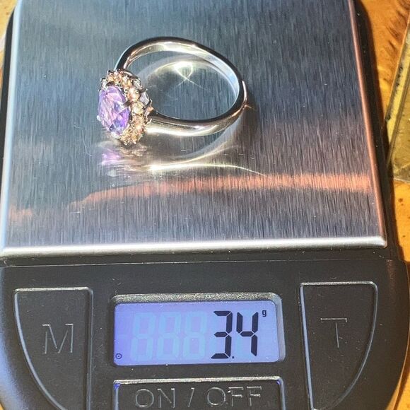 Natural Moroccan Amethyst Sterling Silver Ring Size 9 - Picture 9 of 9